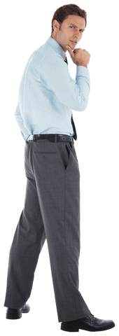 Thoughtful Businessman Pondering Isolated on Transparent Background