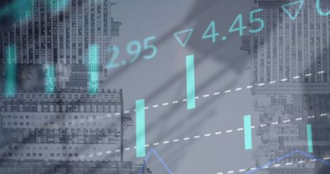 Stock Market Data Visualization with Urban Backdrop - Download Free Stock Images Pikwizard.com