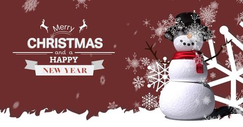 cheerful snowman with festive merry christmas and new year message - Download Free Stock Templates Pikwizard.com