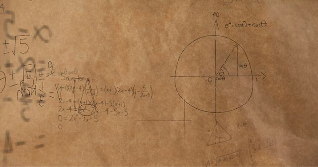 Mathematical Equations and Graphs on Textured Brown Surface - Download Free Stock Images Pikwizard.com