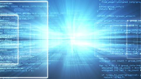 Futuristic Digital Data Network Animation with Blue Light