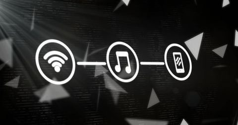 Digital Connection Concept with Music and Connectivity Icons - Download Free Stock Images Pikwizard.com