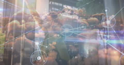 Digital Interface Concept with African American Businesswoman