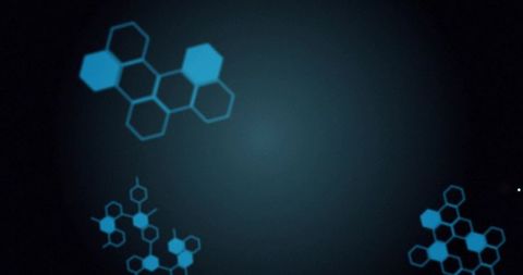 Cyan Hexagonal Network on Dark Radial Gradient Futuristic Honeycomb Tech Background