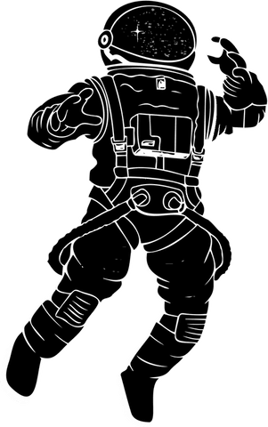 monochrome vector astronaut floating on transparent background - Download Free Stock Videos Pikwizard.com