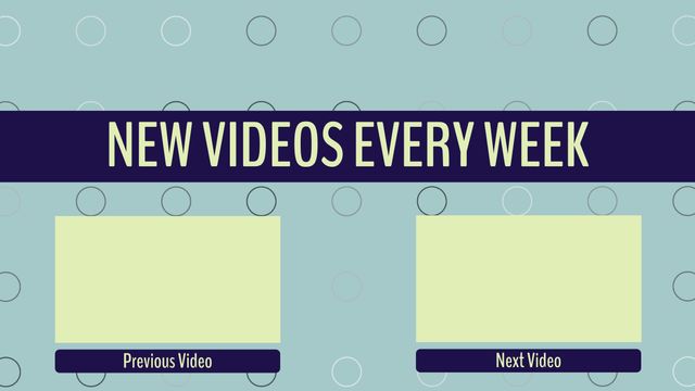 Perfect for YouTube creators looking to engage audiences with a professional end screen. Features spaces for previous and next videos and a compelling header to remind viewers of regular content updates. Use to promote video links and increase channel subscriptions.