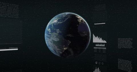 Global Visualization of Data Analytics Technology Revolving Earth - Download Free Stock Images Pikwizard.com