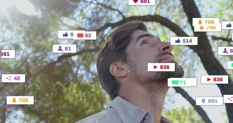 Man Experiencing Digital Reality in Interactive Park