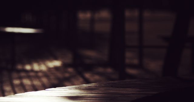 Moody Wooden Surface in Low Light with Shadows - Download Free Stock Images Pikwizard.com