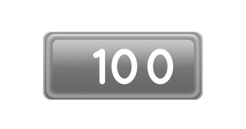Metallic Icon Displaying 100 Notifications Against White Background