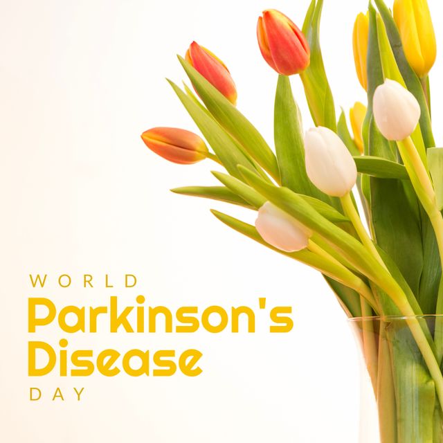 World Parkinson's Day Tulips with Minimalist Typography - Download Free Stock Templates Pikwizard.com