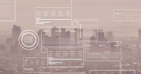 Financial Data Analytics Over Cityscape with Advanced Interfaces - Download Free Stock Images Pikwizard.com