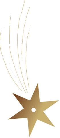 Transparent golden shooting star icon flat design