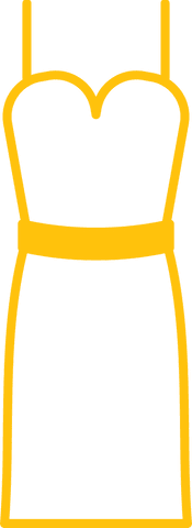 Yellow Silhouette Dress Icon on Transparent Background