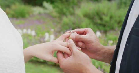 Romantic Outdoor Wedding Ring Exchange Ceremony