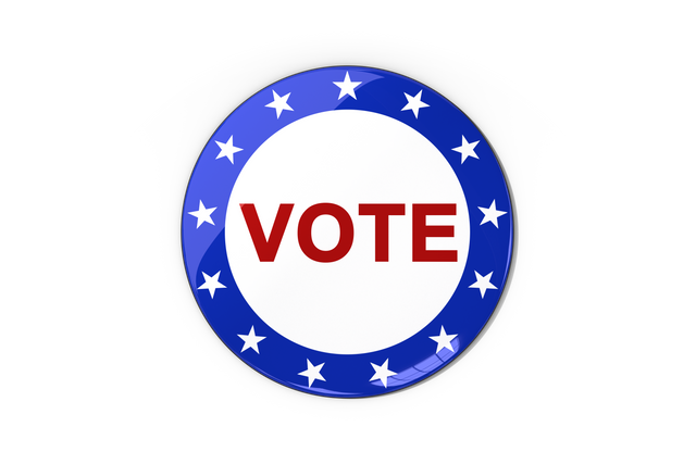 Vote Text on Transparent Badge with Blue and White Stars Design - Download Free Stock Videos Pikwizard.com