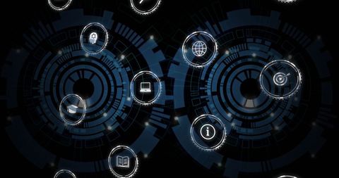Digital Interface with Business and Technology Icons - Download Free Stock Images Pikwizard.com