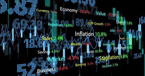 Dynamic Visuals of Financial Data with Growth Indicators - Download Free Stock Images Pikwizard.com