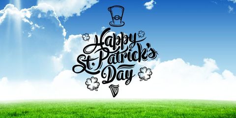happy st. patrick's day lettering with sky and grass - Download Free Stock Templates Pikwizard.com