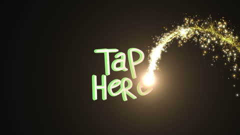 Tap Here Illuminated Text Sparkling Animation