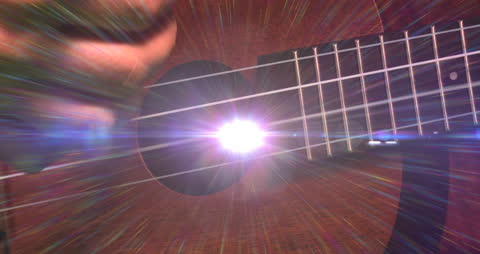 Dynamic Animation of Guitar Playing with Flashing Light Effects
