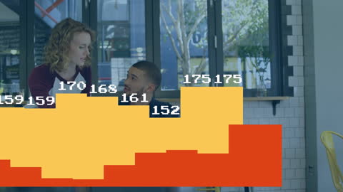 Business Meeting with Network Technology Interface in Office Café