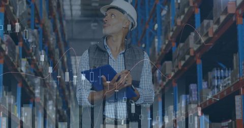Warehouse Manager Analyzing Financial Metrics and Logistics - Download Free Stock Images Pikwizard.com
