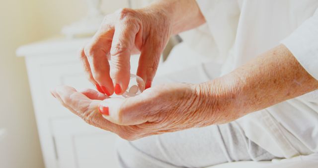 Elderly Woman Holding Prescription Medication, Health Care and Treatment - Download Free Stock Images Pikwizard.com