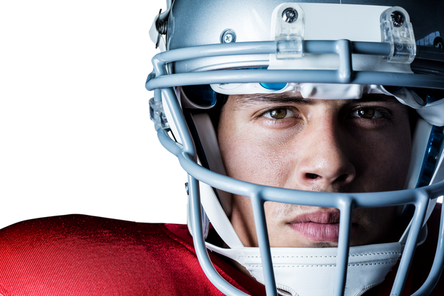 Transparent Helmet Close-Up of Confident Young American Football Player - Download Free Stock Videos Pikwizard.com