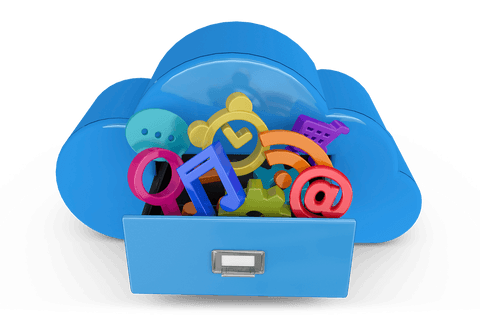 cloud storage with digital communication icons on transparent background - Download Free Stock Videos Pikwizard.com