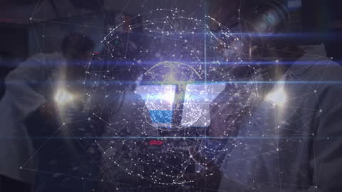 Futuristic Science Concept with Digital Connections in Laboratory