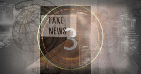 Fake News Alert Countdown with Digital Graphics Background