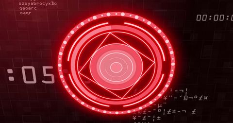 Red Digital Target Overlaid with Code and Timer Background - Download Free Stock Images Pikwizard.com