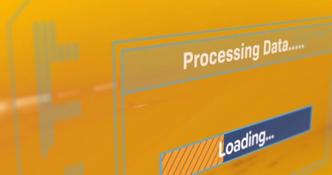 Data Processing Technology on Orange Digital Interface - Download Free Stock Images Pikwizard.com
