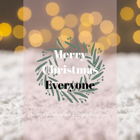 festive christmas greeting card with snow and lights - Download Free Stock Templates Pikwizard.com
