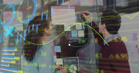 Creative brainstorming with financial data overlay view