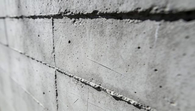 Close-up Industrial Concrete Panel Texture with Seam Lines, Pitting and Rough Surface Detail