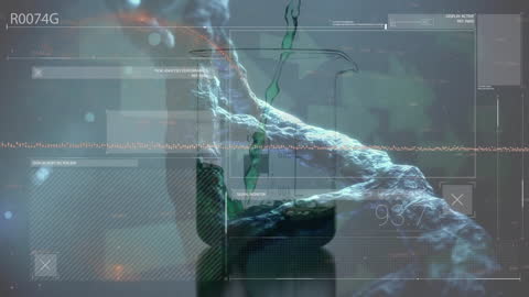 Futuristic DNA Analysis Animation with Data Insights