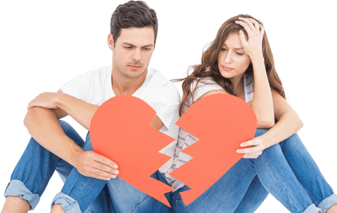 Young Couple with Broken Heart Paper on Transparent Background - Download Free Stock Videos Pikwizard.com