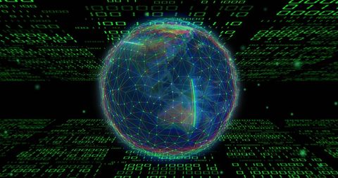Digital Globe Surrounded by Binary Code Nexus - Download Free Stock Images Pikwizard.com