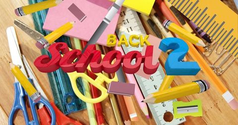 Colorful Back to School with Supplies and Stationery - Download Free Stock Images Pikwizard.com