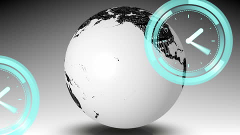 Global Time Concepts with Digital Clocks on Globe
