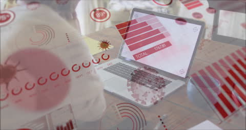 Animated Finance Dashboard with Data Analytics on Abstract Background