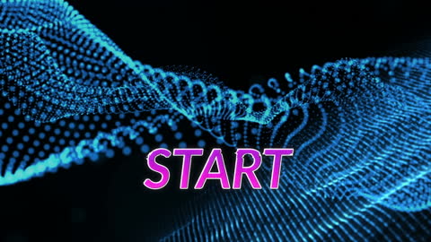 Dynamic Digital Wave Animation with Vibrant Start Text