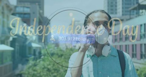 Urban Professional Celebrating Independence Day Overlay