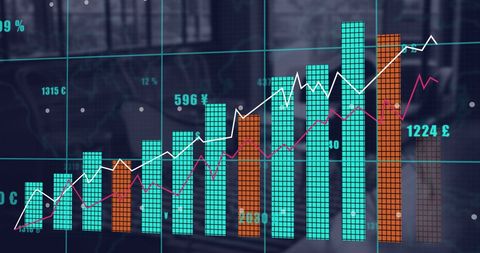 Financial Graphs and Data Overlapping Office Background - Download Free Stock Images Pikwizard.com