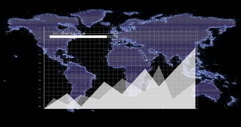 Global Graphical Data Connection Overlay on World Map - Download Free Stock Images Pikwizard.com