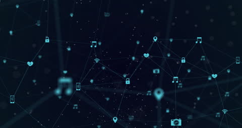 Futuristic Digital Network with Connective Icons