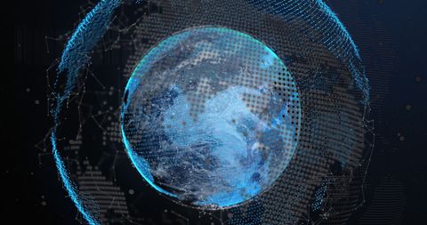 Global Network Connections on Rotating Earth - Download Free Stock Images Pikwizard.com