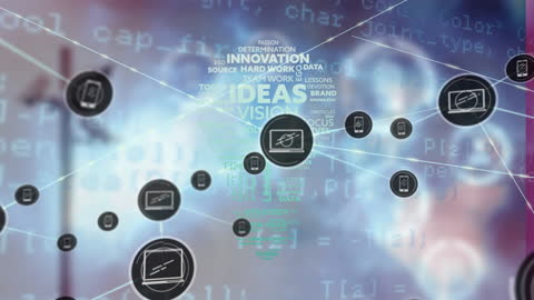 Digital Network Connections Overlaid on Data Processing